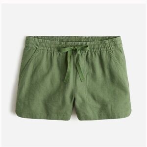 J.CREW New seaside short in linen blend in Utility Green Size medium
